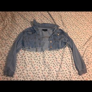 cropped jean jacket